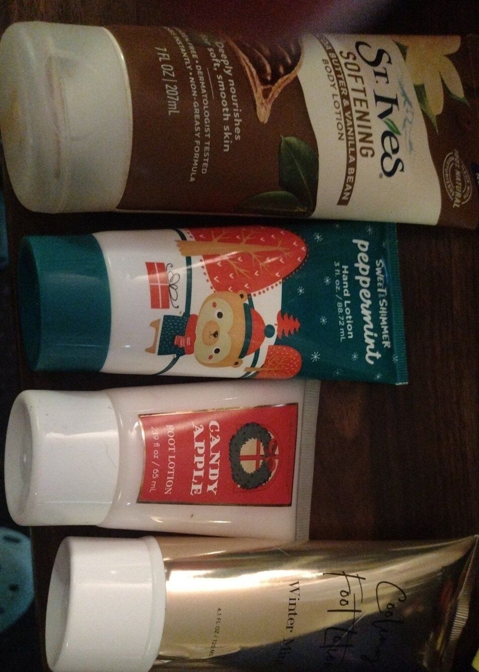 4 bottles of hand and foot lotions-mixed brands-055v